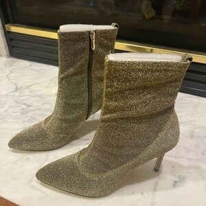 Sam Edelman Elegant Gold Glitter Ankle Boots